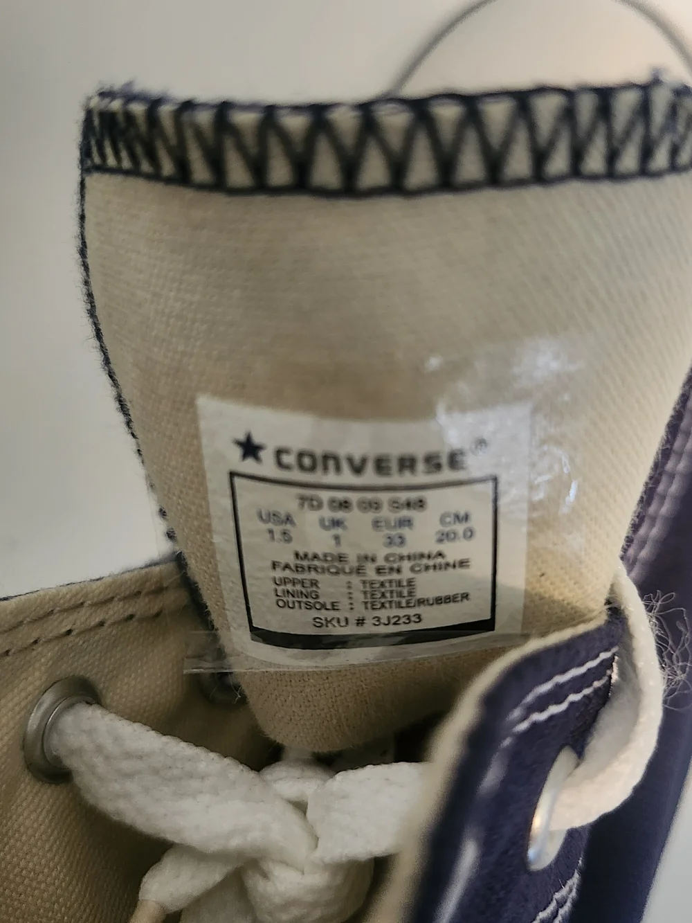 Converse Kids High Top Sneakers - Navy Blue with White Accents
